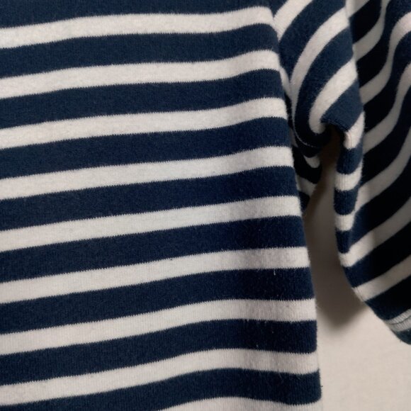 Lauren Ralph Lauren Shirt Women L Blue White Nautical Sailor Striped Gold Button - Picture 14 of 15